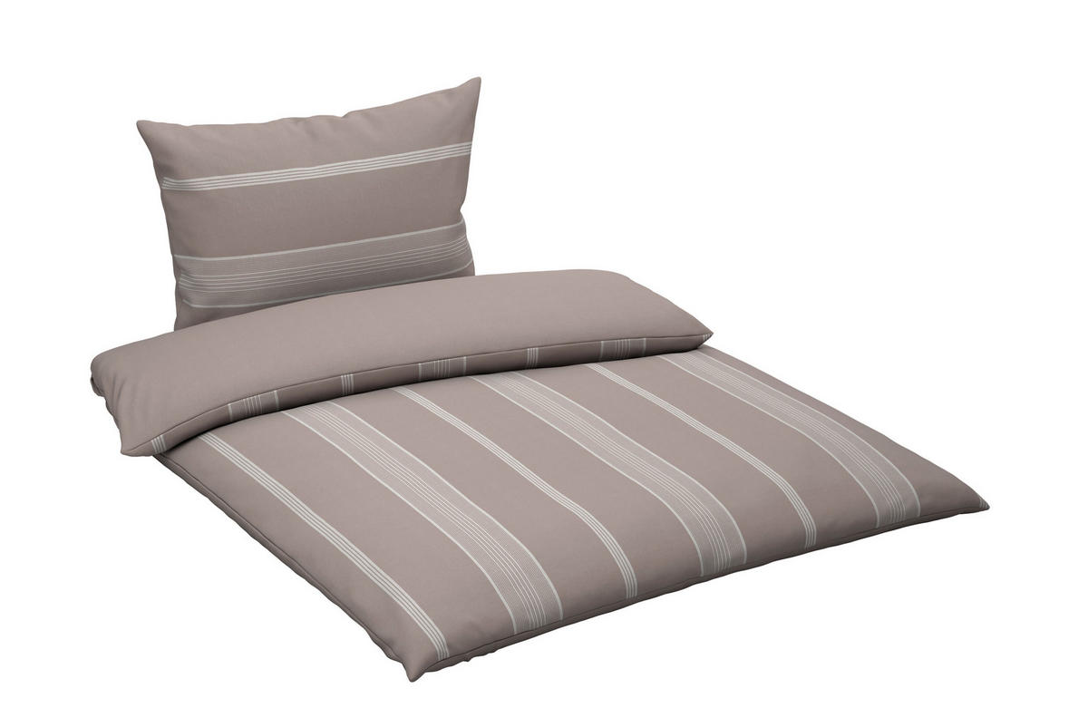 BETTWÄSCHE 2-teilig REMSA Flanell 140/220 cm  - Taupe, KONVENTIONELL, Textil (140/220cm) - Esposa