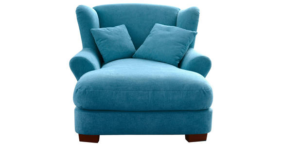 XXL-SESSEL - Hellblau, ROMANTIK / LANDHAUS, Holz/Textil (120/101/142cm) - Cantus