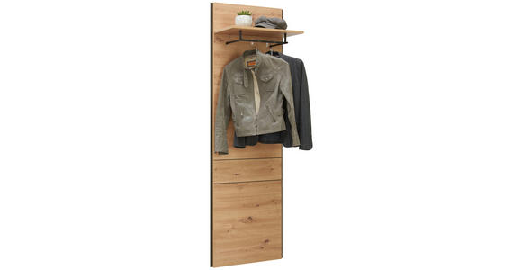 GARDEROBENPANEEL 58/184/31,6 cm - Eichefarben/Schwarz, KONVENTIONELL, Holzwerkstoff (58/184/31,6cm) - Voleo
