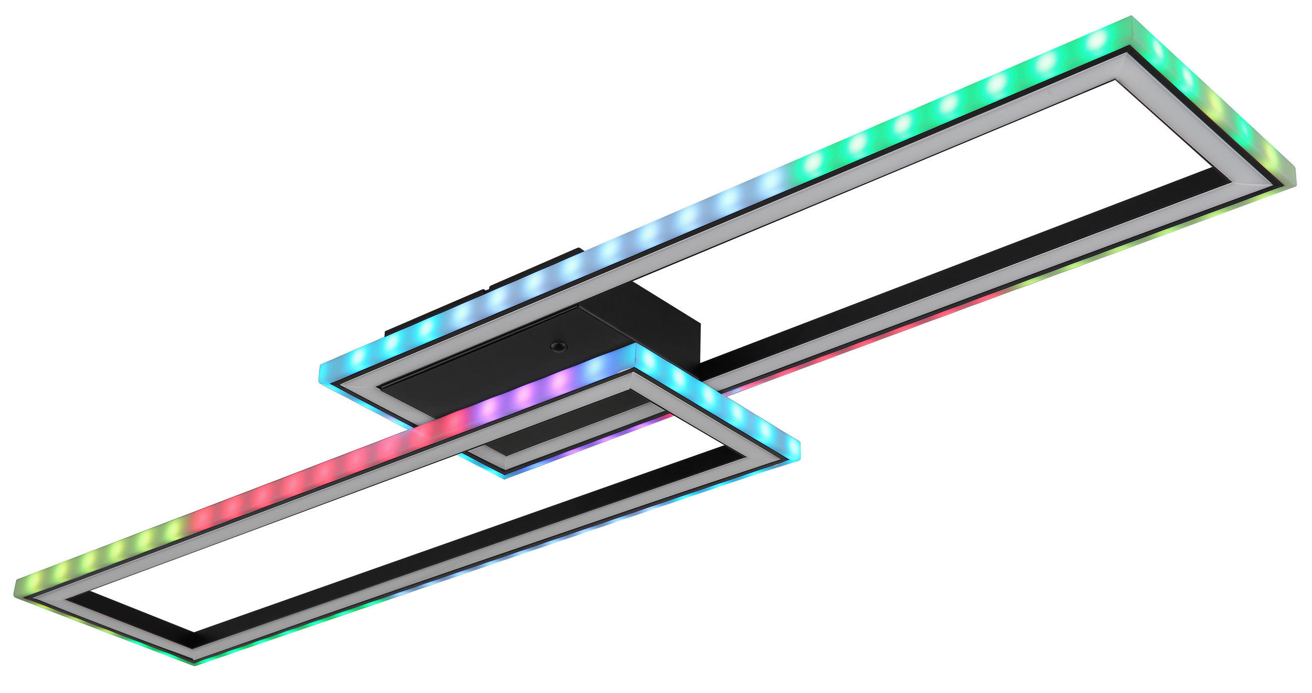 LED-DECKENLEUCHTE 30 W    94,5/24/5,5 cm  - Opal/Schwarz, Design, Kunststoff/Metall (94,5/24/5,5cm) - Globo