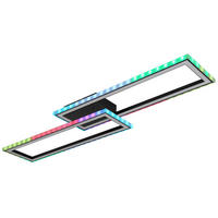 LED-DECKENLEUCHTE 30 W    94,5/24/5,5 cm  - Opal/Schwarz, Design, Kunststoff/Metall (94,5/24/5,5cm) - Globo