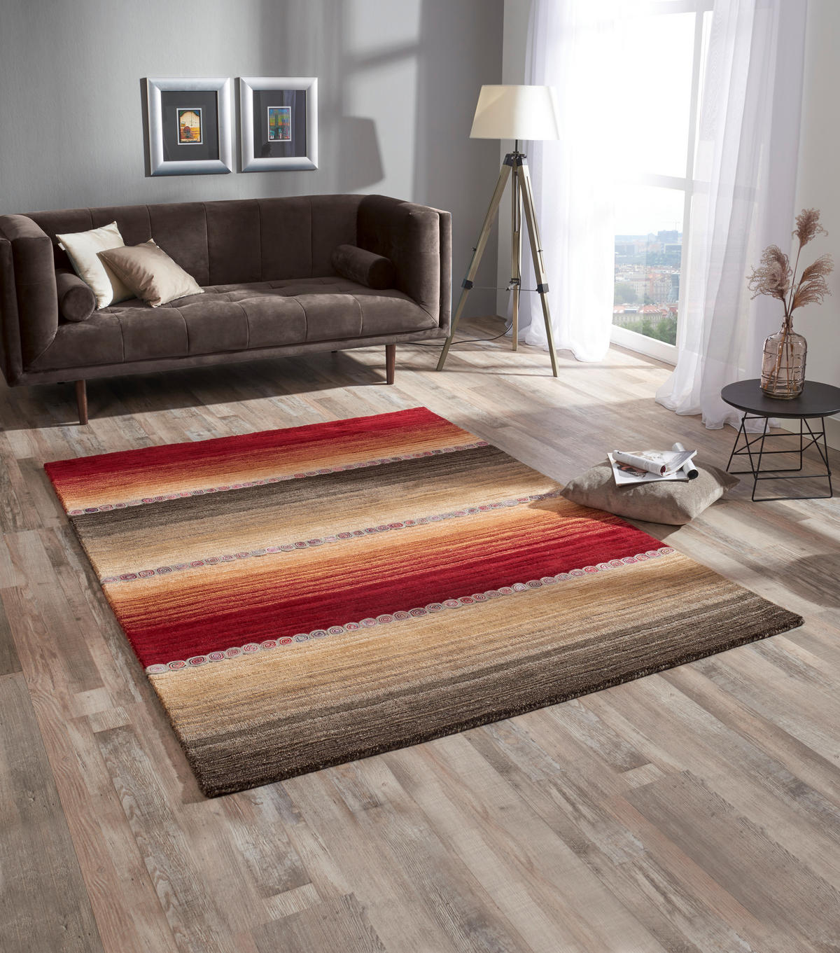 ORIENTÁLNÍ KOBEREC, 90/160 cm, šedá, červená - šedá/červená, Konvenční, textil (90/160cm) - Cazaris