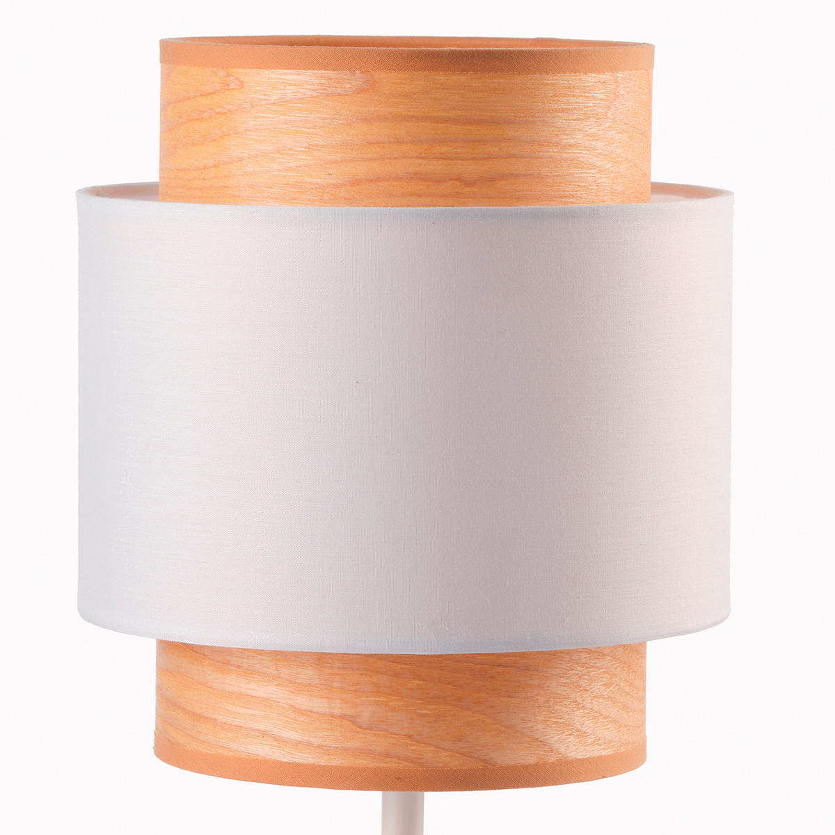 TISCHLEUCHTE 5093 LICIA 20/25 cm   - Weiß Hochglanz/Braun, Basics, Kunststoff/Textil (20/25cm)