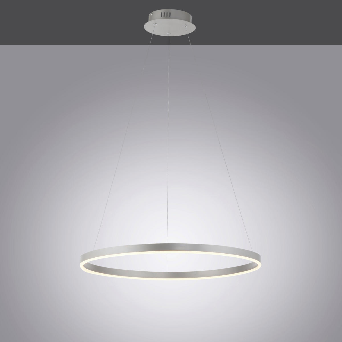 LED-HÄNGELEUCHTE Ritus 58,5/58,5/120 cm   - Alufarben, Design, Kunststoff/Metall (58,5/58,5/120cm)