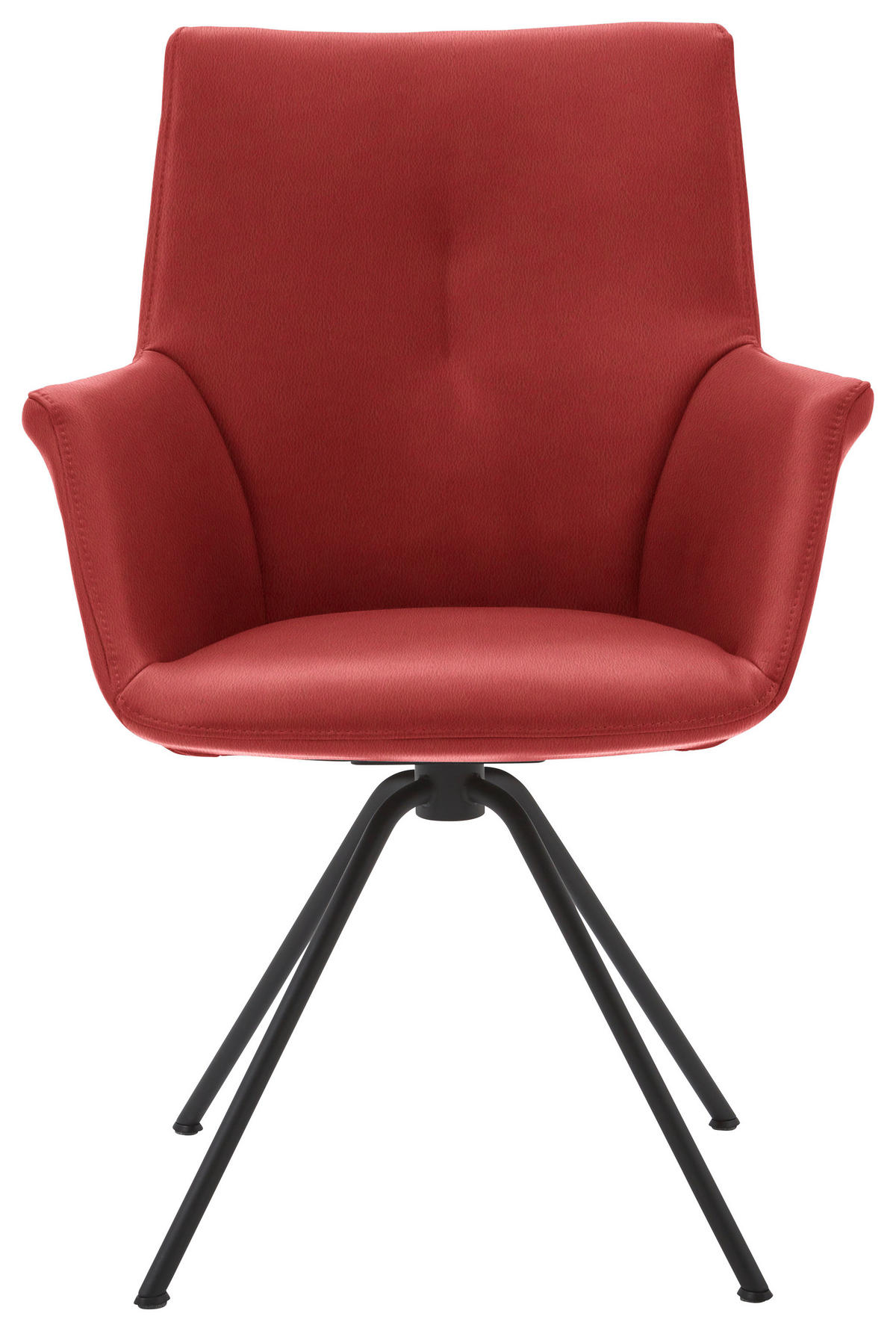 ARMLEHNSTUHL  in Stahl Echtleder pigmentiert  - Weinrot/Schwarz, Design, Leder/Metall (60/90/61cm) - Dieter Knoll