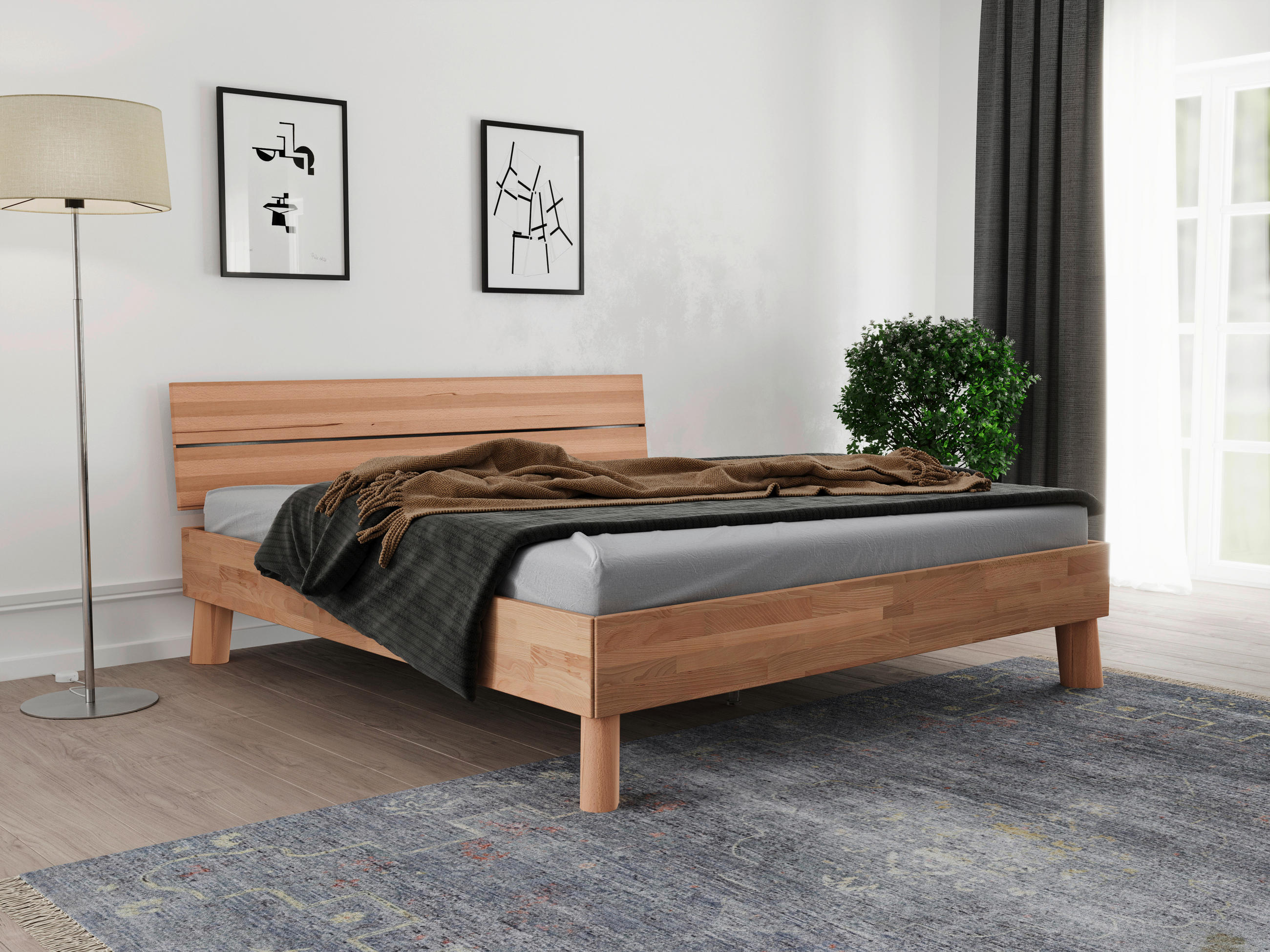 BETT 180/200 cm  in Naturfarben  - Naturfarben, MODERN, Holz (180/200cm) - MID.YOU
