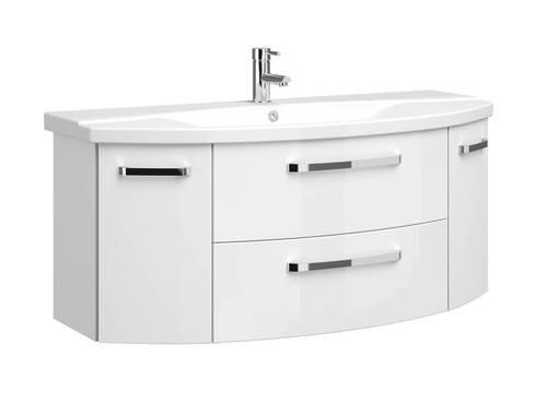 MOSDÓ ALSÓSZEKRÉNY 116,3/49,2/46 cm  - króm/magasfényű fehér, Design, faalapú anyag (116,3/49,2/46cm) - Sadena