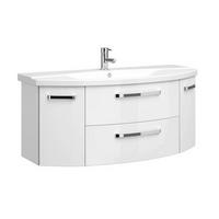 MOSDÓ ALSÓSZEKRÉNY 116,3/49,2/46 cm  - króm/magasfényű fehér, Design, faalapú anyag (116,3/49,2/46cm) - Sadena
