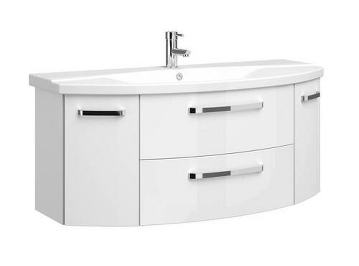 MOSDÓ ALSÓSZEKRÉNY 116,3/49,2/46 cm  - króm/magasfényű fehér, Design, faalapú anyag (116,3/49,2/46cm) - Sadena