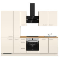 KÜCHENLEERBLOCK 270 cm   in Eichefarben, Magnolie  - Edelstahlfarben/Eichefarben, MODERN, Holzwerkstoff/Metall (270cm) - Nobilia