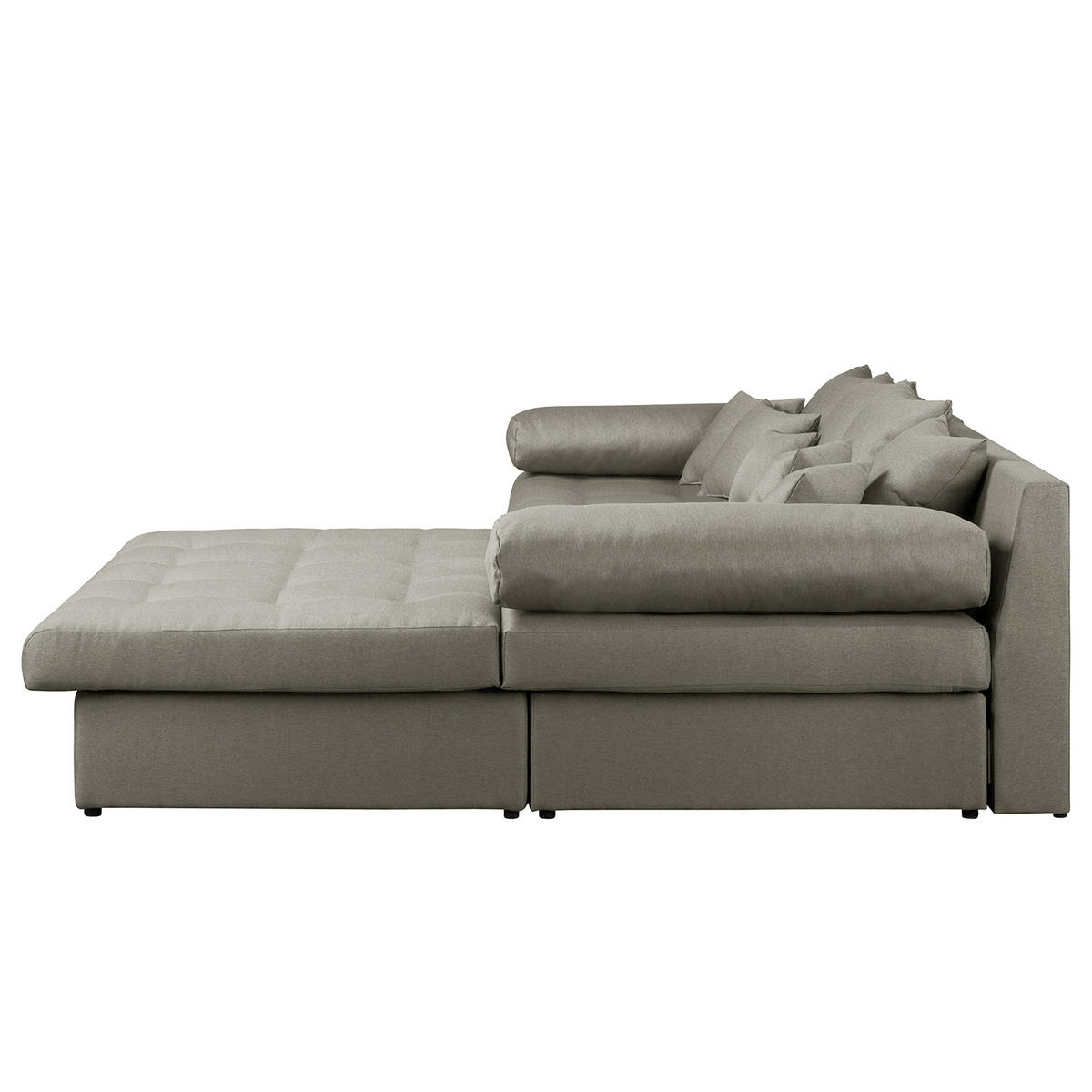 ECKSOFA Naomi Taupe Mikrofaser Rückenkissen  - Taupe/Schwarz, Design, Kunststoff/Textil (284/243cm) - P & B