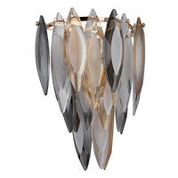 KRISTALL-WANDLEUCHTE ELINOR  - Klar/Champagner, KONVENTIONELL, Glas/Metall (27/16/34cm)