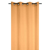 KONČANA ZAVESA  pol prosojno   140/260 cm  - gorčično rumena, Basics, tekstil (140/260cm)