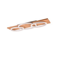 STROPNÍ LED SVÍTIDLO, 97/33/10 cm - bílá/hnědá, Basics, kov/dřevo (97/33/10cm) - Trio Leuchten