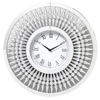 WANDUHR Schwarz, Silberfarben, Weiß  - Silberfarben/Schwarz, Trend, Glas (60cm) - Ambia Home