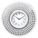 WANDUHR Schwarz, Silberfarben, Weiß  - Silberfarben/Schwarz, Trend, Glas (60cm) - Ambia Home