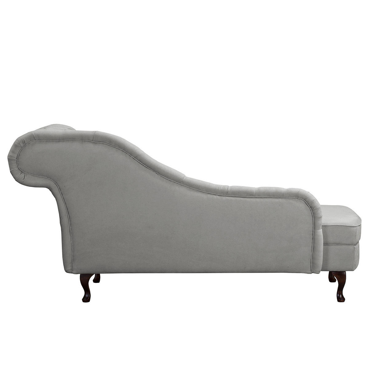 RÉCAMIERE Pako in Mikrofaser Grau  - Braun/Grau, Design, Holz/Textil (185/93/75cm) - Livetastic