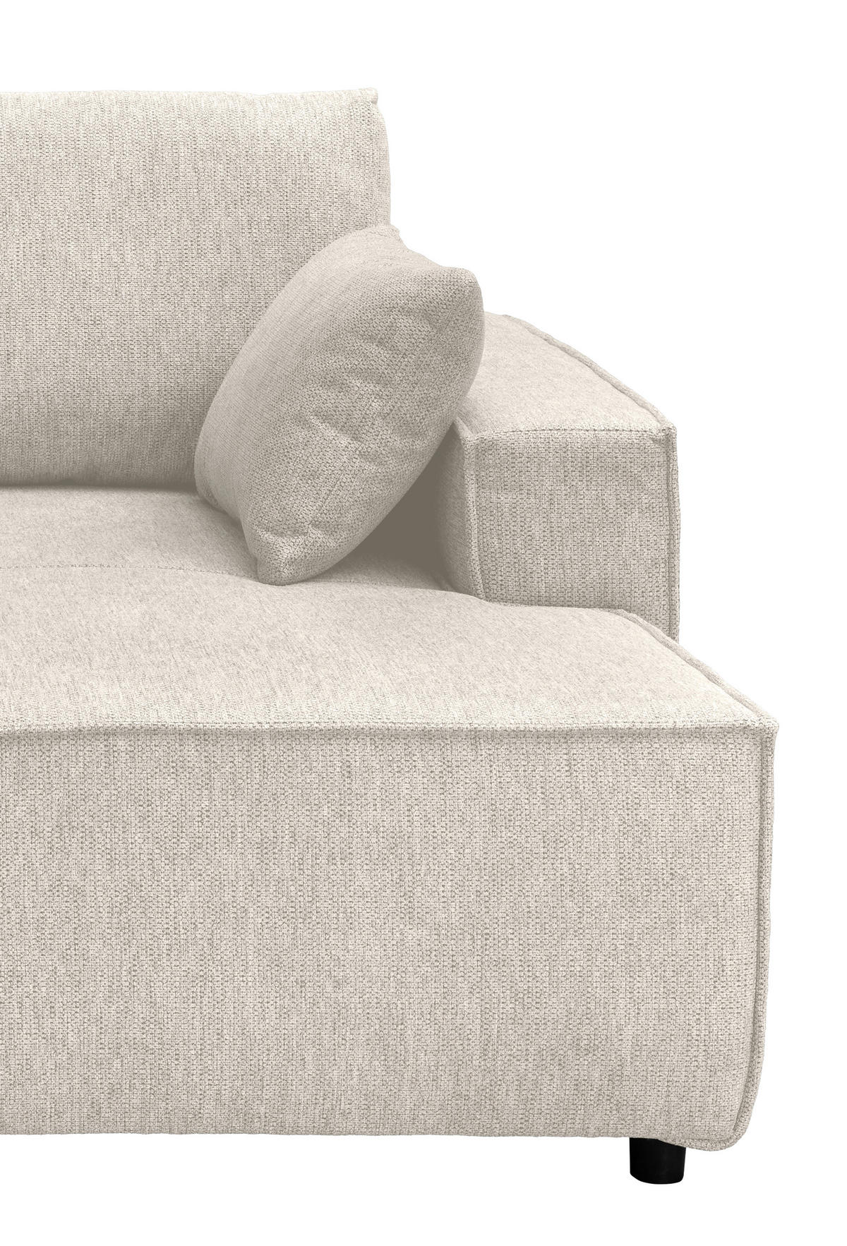 BIGSOFA in Chenille Beige  - Beige/Schwarz, Modern, Kunststoff/Textil (188/86/154cm) - Livetastic