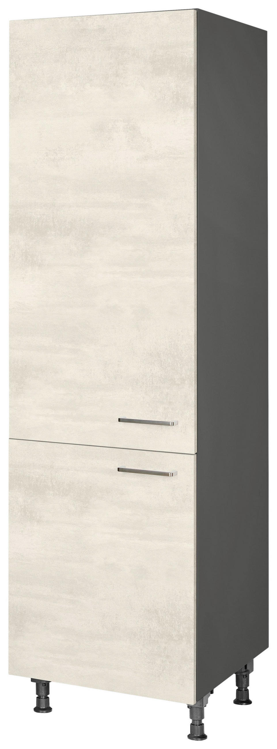 GESCHIRRSCHRANK 60/216,6/58 cm Weiss - Schieferfarben/Weiss, Modern, Holzwerkstoff/Metall (60/216,6/58cm) - Nobilia