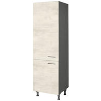 GESCHIRRSCHRANK 60/216,6/58 cm  Weiss  - Schieferfarben/Weiss, Modern, Holzwerkstoff/Metall (60/216,6/58cm) - Nobilia