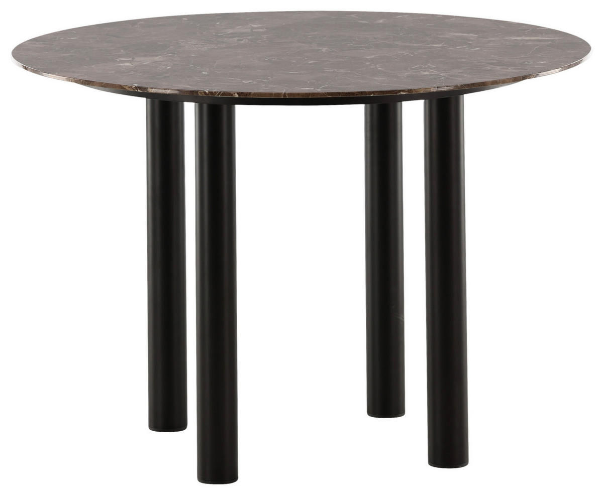 ESSTISCH furniert Schwarz, Dunkelbraun  - Dunkelbraun/Schwarz, Design, Holzwerkstoff/Metall (106/106/75cm) - Livetastic