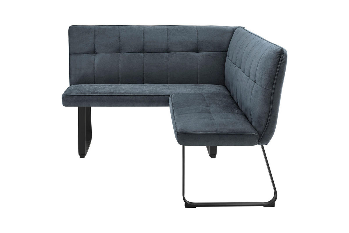 ECKBANK 128/168 cm  in Dunkelgrau  - Dunkelgrau/Schwarz, MODERN, Textil/Metall (128/168cm) - MID.YOU