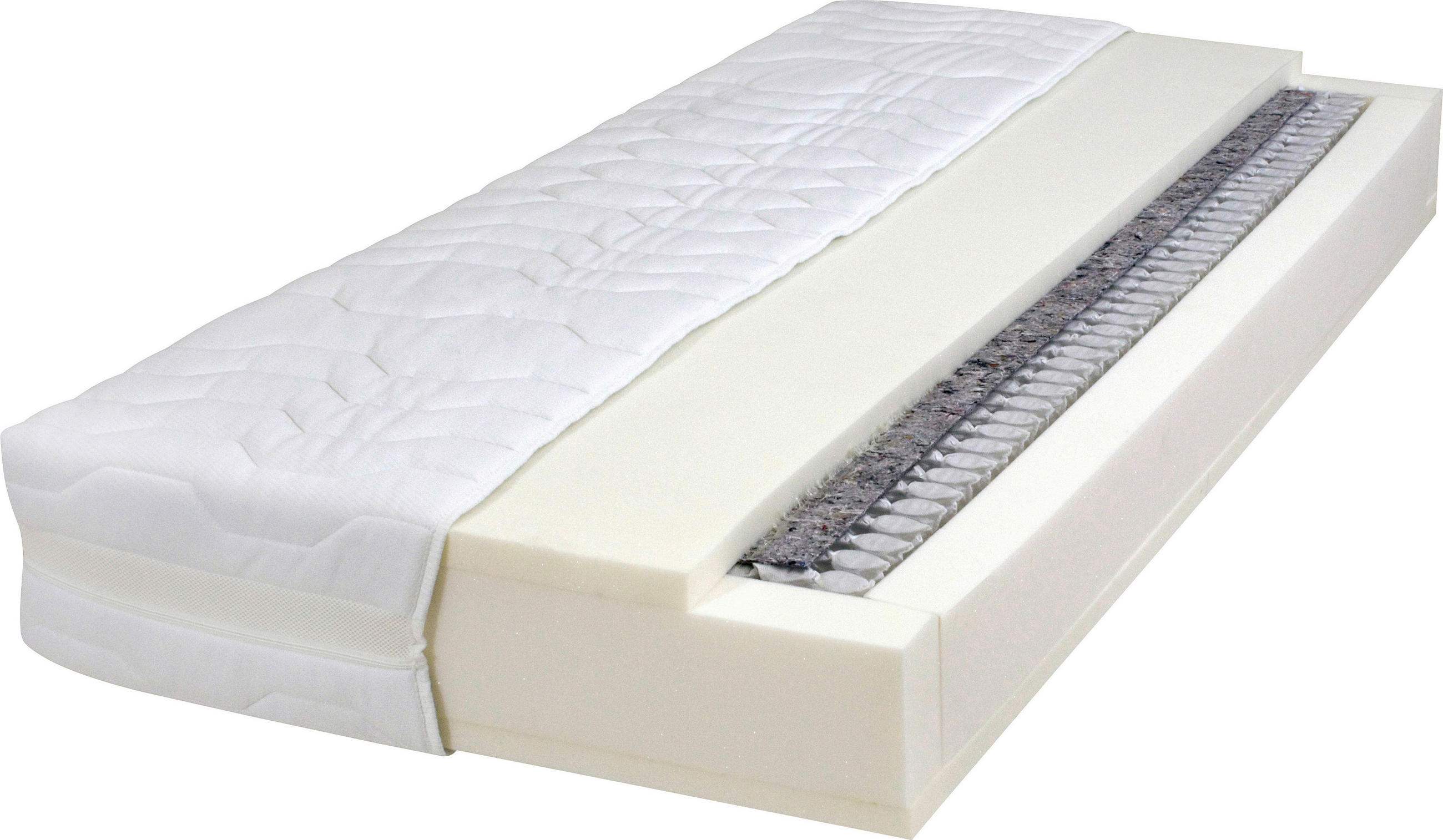 TAŠTIČKOVÁ MATRACE, 90/200 cm - bílá, Basics, textil (90/200cm) - Sleeptex