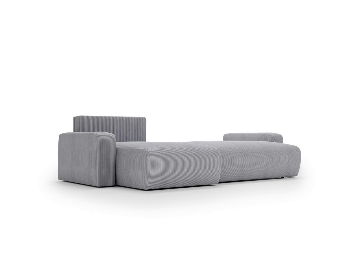 CANAPÉ D'ANGLE in Cord Grau  - Schwarz/Grau, Modern, Kunststoff/Textil (150/245cm) - Carryhome