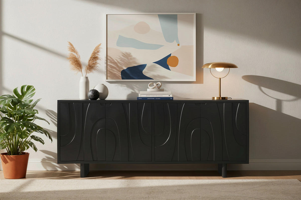 SIDEBOARD 180/76/43 cm  - Schwarz, Design, Holz (180/76/43cm) - MID.YOU