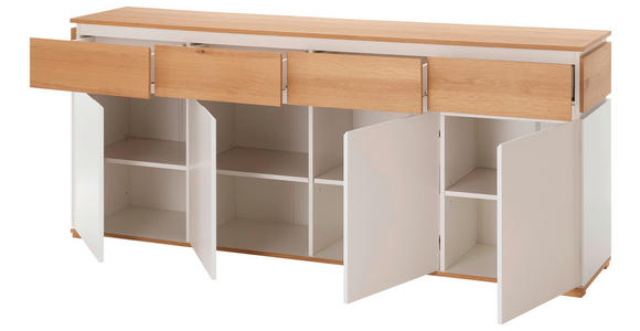 SIDEBOARD in 190/80/40 cm - Eichefarben/Weiß, KONVENTIONELL, Holzwerkstoff (190/80/40cm) - Novel