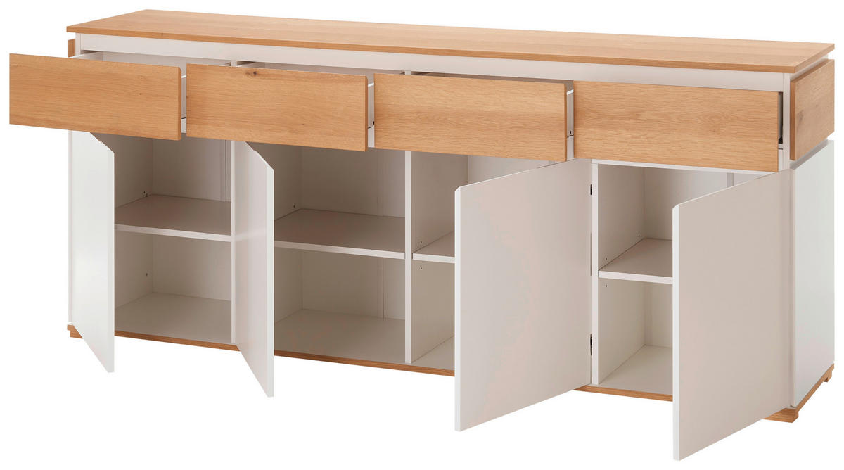 SIDEBOARD 190/80/40 cm  - Eichefarben/Weiß, KONVENTIONELL, Holz/Holzwerkstoff (190/80/40cm) - Novel