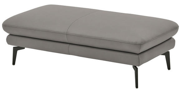 3-SITZER-SOFA in Leder Silberfarben - Silberfarben/Schwarz, Design, Leder/Metall (222/86/104cm) - Dieter Knoll