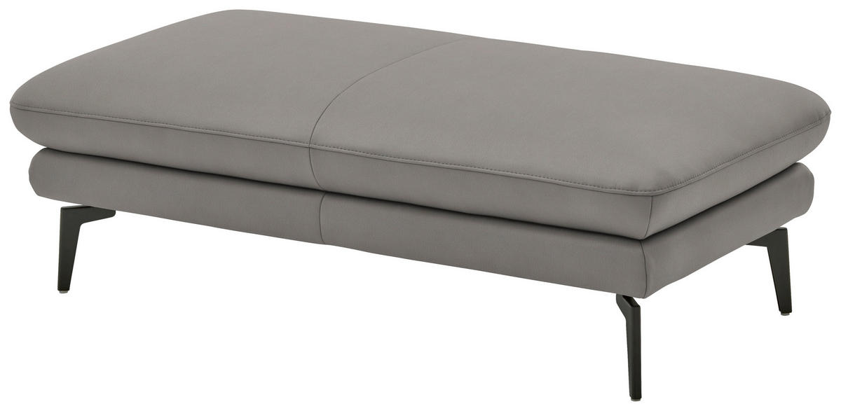 3-SITZER-SOFA in Echtleder Silberfarben  - Silberfarben/Schwarz, Design, Leder/Metall (222/86/104cm) - Dieter Knoll