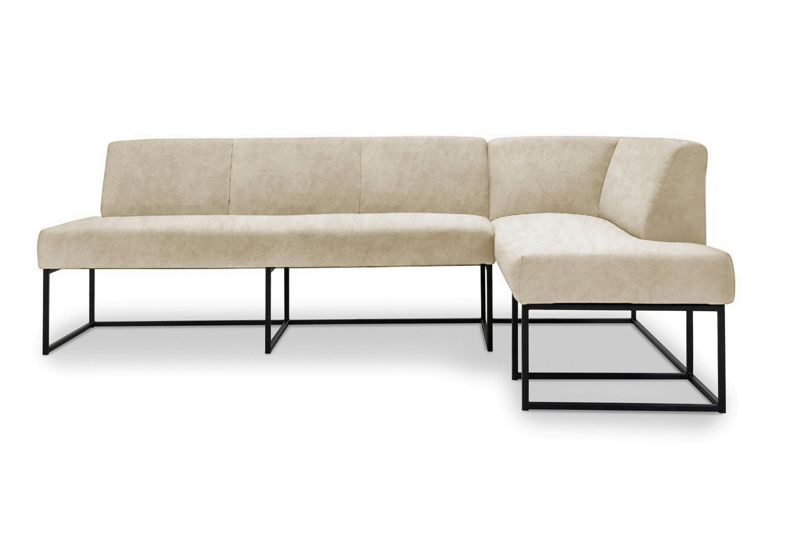 UGAONA KLUPA  boja peska   - crna/boja peska, Moderno, drvo/metal (245/159cm) - Livetastic