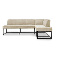 UGAONA KLUPA  boja peska   - crna/boja peska, Moderno, drvo/metal (245/159cm) - Livetastic
