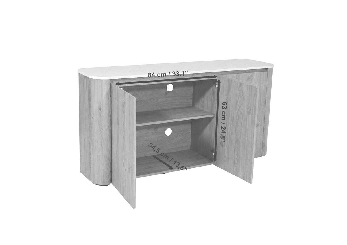 SIDEBOARD  150/74,1/39 cm  - Eichefarben/Weiß, KONVENTIONELL, Holzwerkstoff/Kunststoff (150/74,1/39cm) - MID.YOU