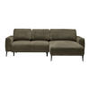 ECKSOFA Webstoff Olivgrün  - Schwarz/Olivgrün, Modern, Textil/Metall (255/164cm) - MID.YOU