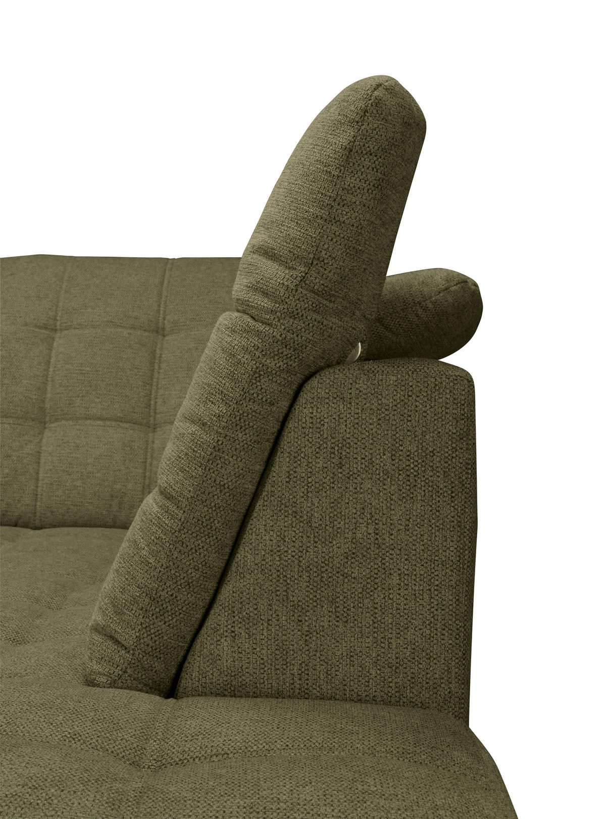 ECKSOFA Olivgrün Chenille  - Chromfarben/Olivgrün, KONVENTIONELL, Kunststoff/Textil (260/205cm) - Carryhome