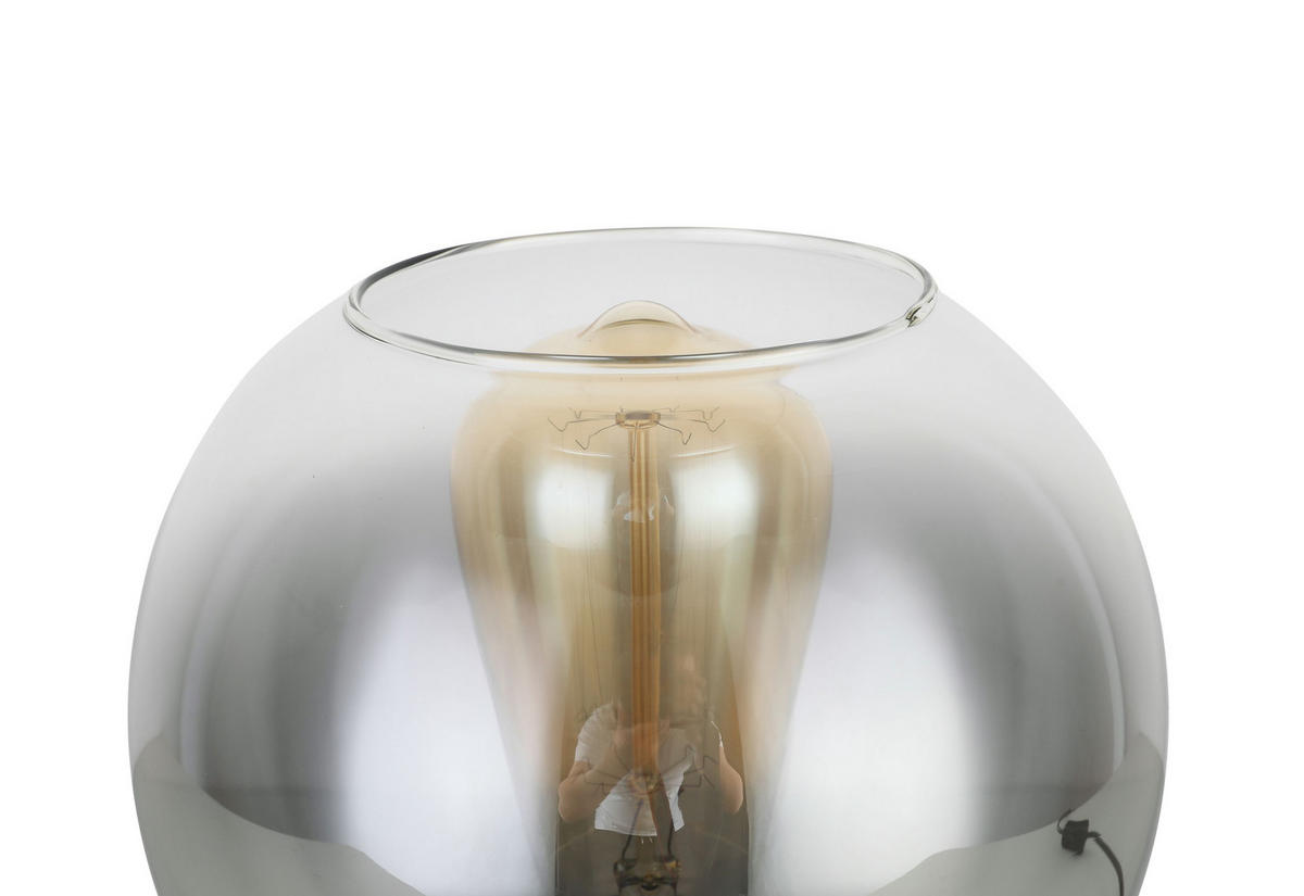 STOLNÁ LAMPA, E27, 18/21 cm  - antracitová/chrómová, Lifestyle, kov/sklo (18/21cm) - Dieter Knoll