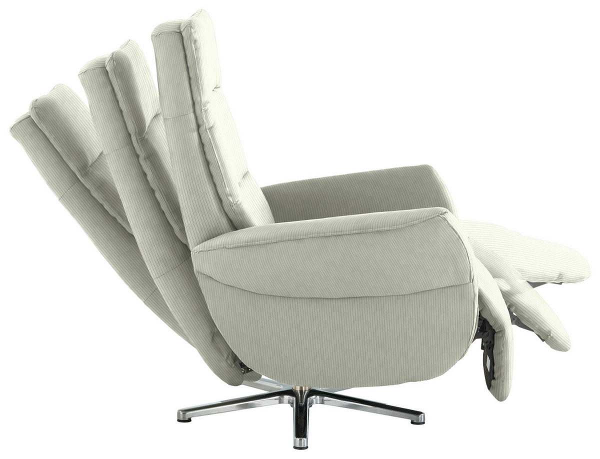 RELAXSESSEL Textil Weiss  - Chromfarben/Weiss, Design, Textil/Metall (78/113/83cm) - Beldomo Speed