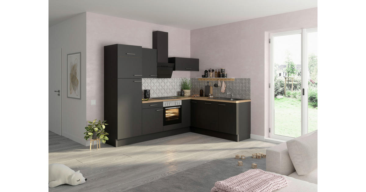 Optifit ECKKÜCHE 270/200 cm in Anthrazit online kaufen | Küchenzeilen mit Geräten