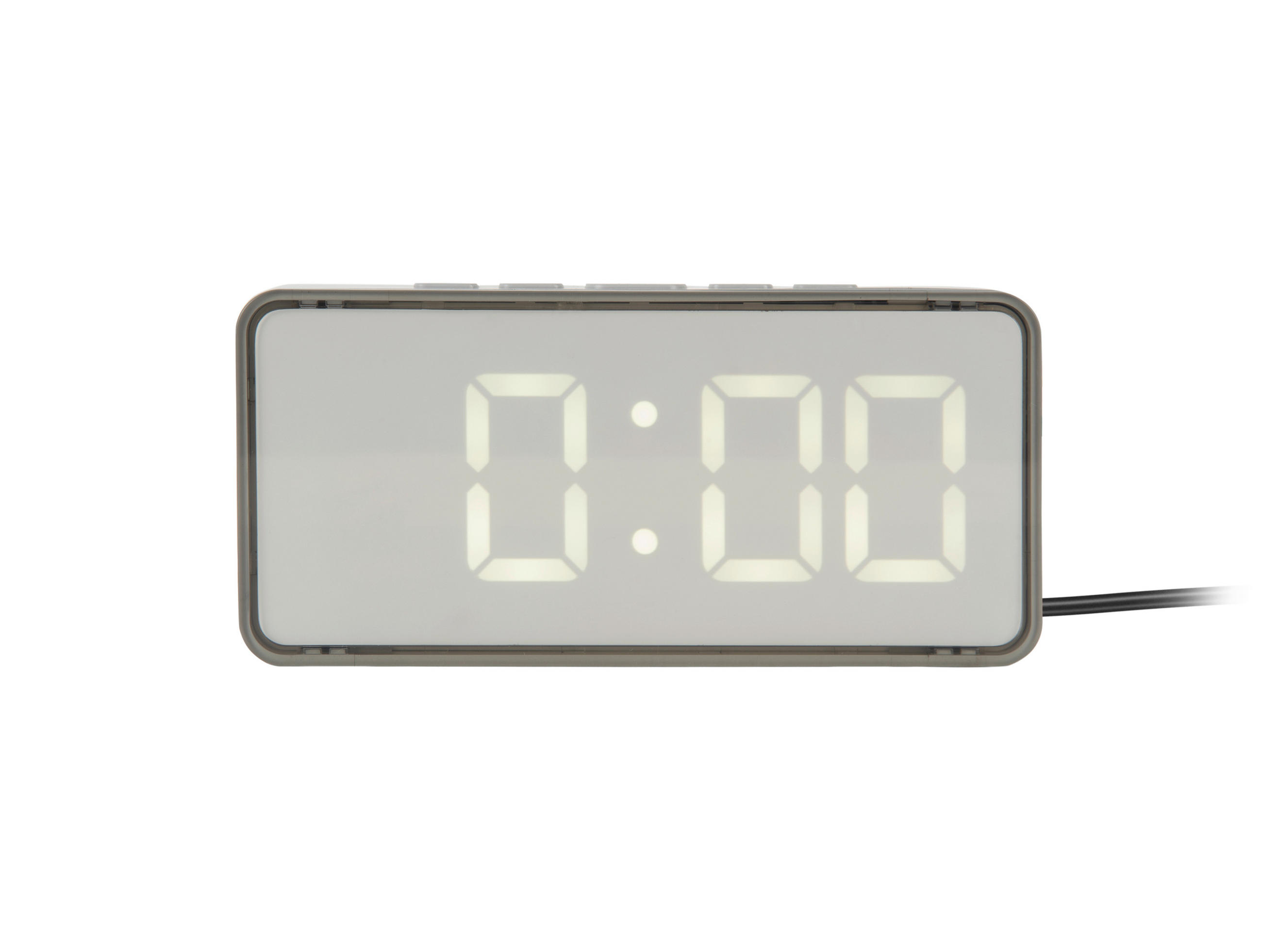 WECKER   - Hellgrau, Basics, Kunststoff (14/3/6,5cm) - Present Time