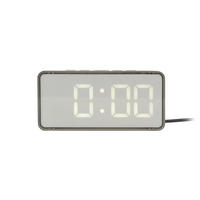 WECKER   - Hellgrau, Basics, Kunststoff (14/3/6,5cm) - Present Time