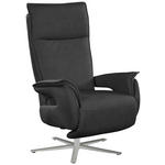 FERNSEHSESSEL Lederlook (vegan) Schwarz  - Edelstahlfarben/Schwarz, MODERN, Textil/Metall (77/116/80cm) - Cantus