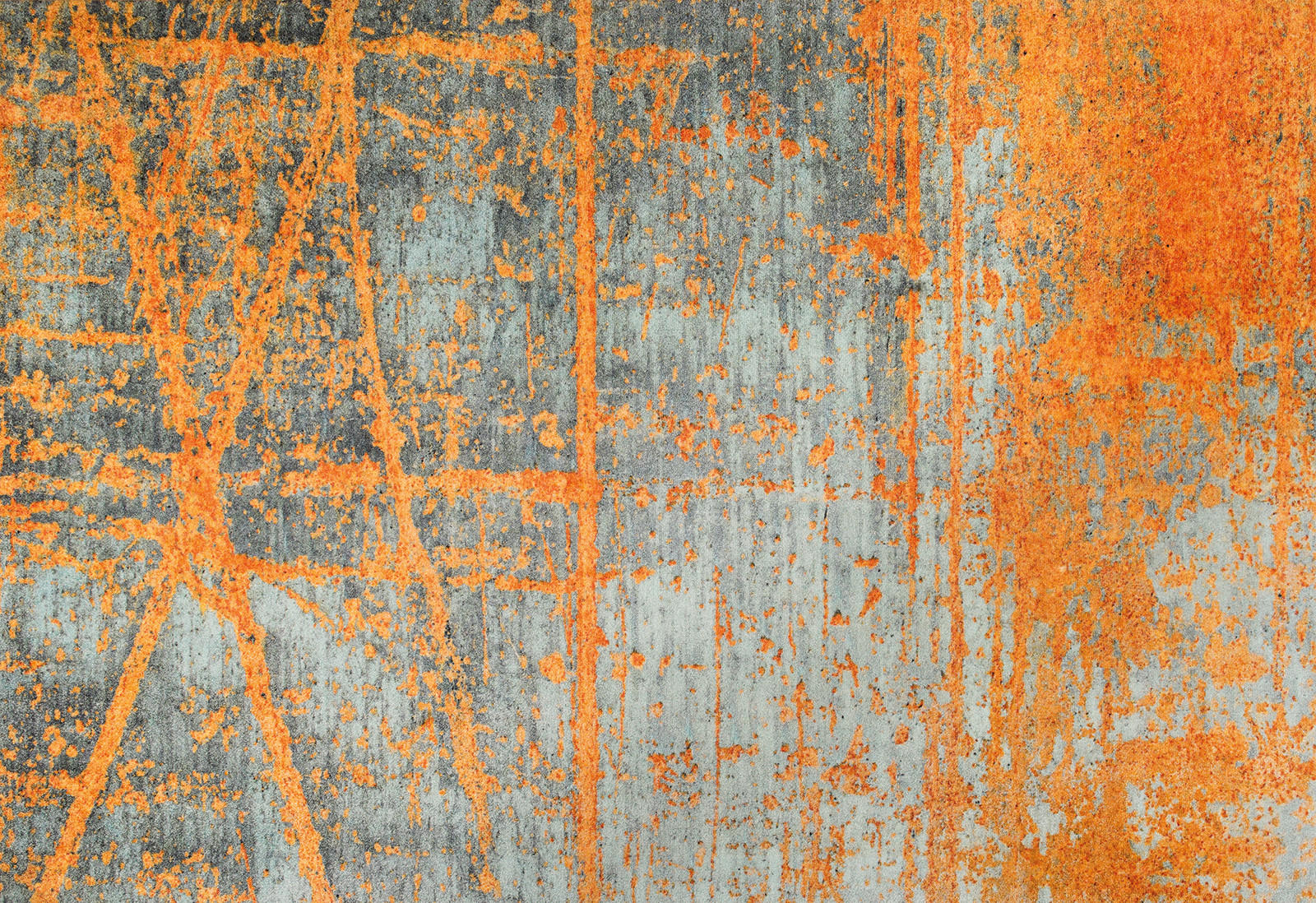 FLACHWEBETEPPICH Wohnzimmer 140/200 cm Rustic Grau, Orange rechteckig  - Orange/Grau, KONVENTIONELL, Kunststoff/Textil (140/200cm) - wash+dry