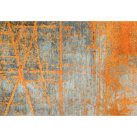 FLACHWEBETEPPICH  Wohnzimmer 140/200 cm Rustic Grau, Orange rechteckig  - Orange/Grau, KONVENTIONELL, Kunststoff/Textil (140/200cm) - wash+dry