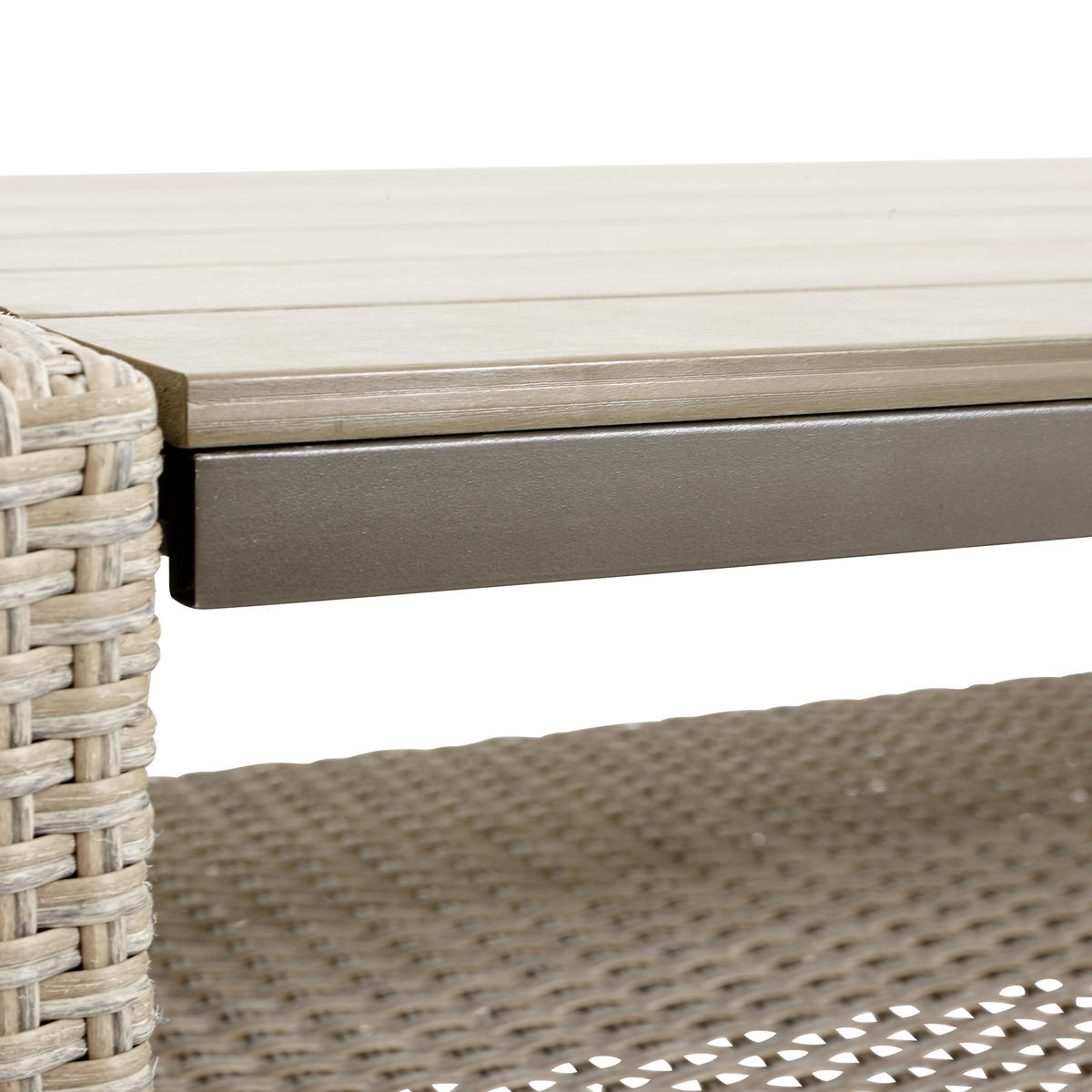 LOUNGEGARNITUR Stahl  - Beige/Grau, MODERN, Kunststoff/Textil (124/76/67cm) - Ambia Garden