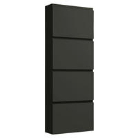 SCHUHKIPPER Gardasee  in 60/161/22 cm  - Anthrazit, Design, Glas/Holzwerkstoff (60/161/22cm) - Moderano