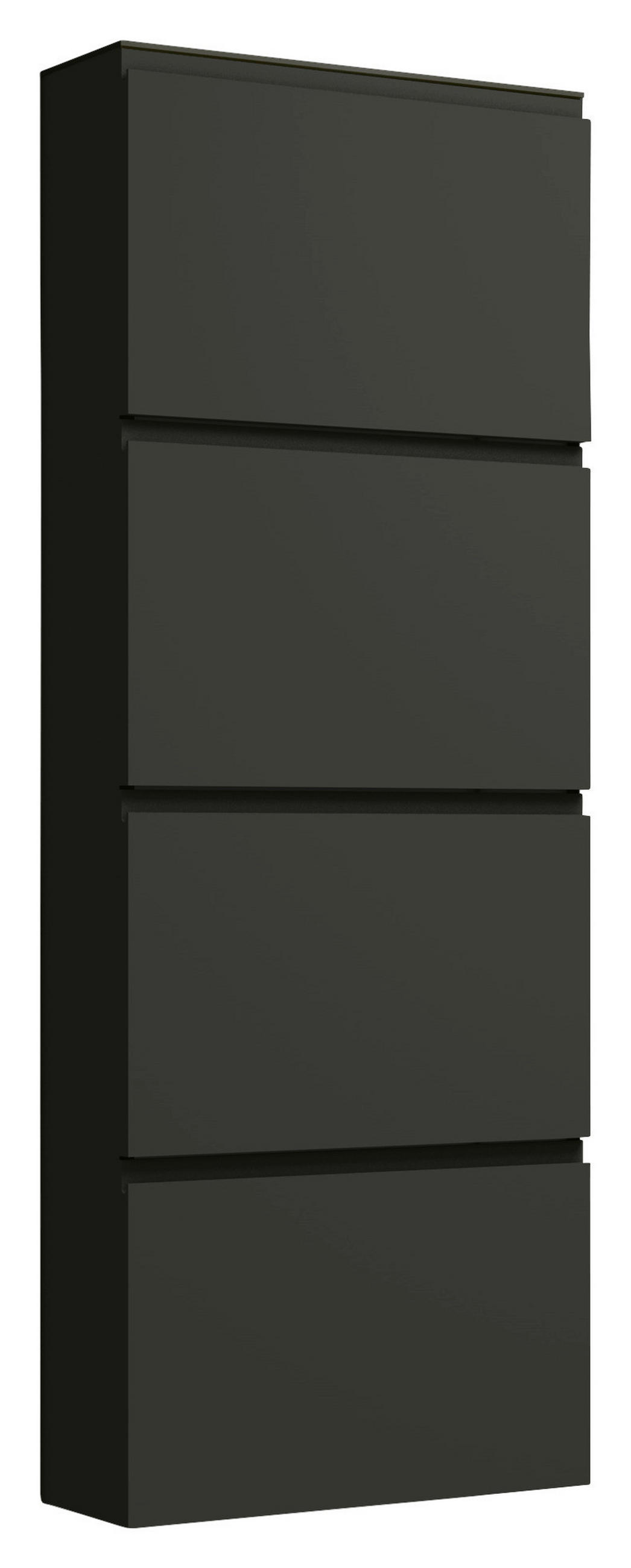 SCHUHKIPPER Gardasee  in 60/161/22 cm  - Anthrazit, Design, Glas/Holzwerkstoff (60/161/22cm) - Moderano