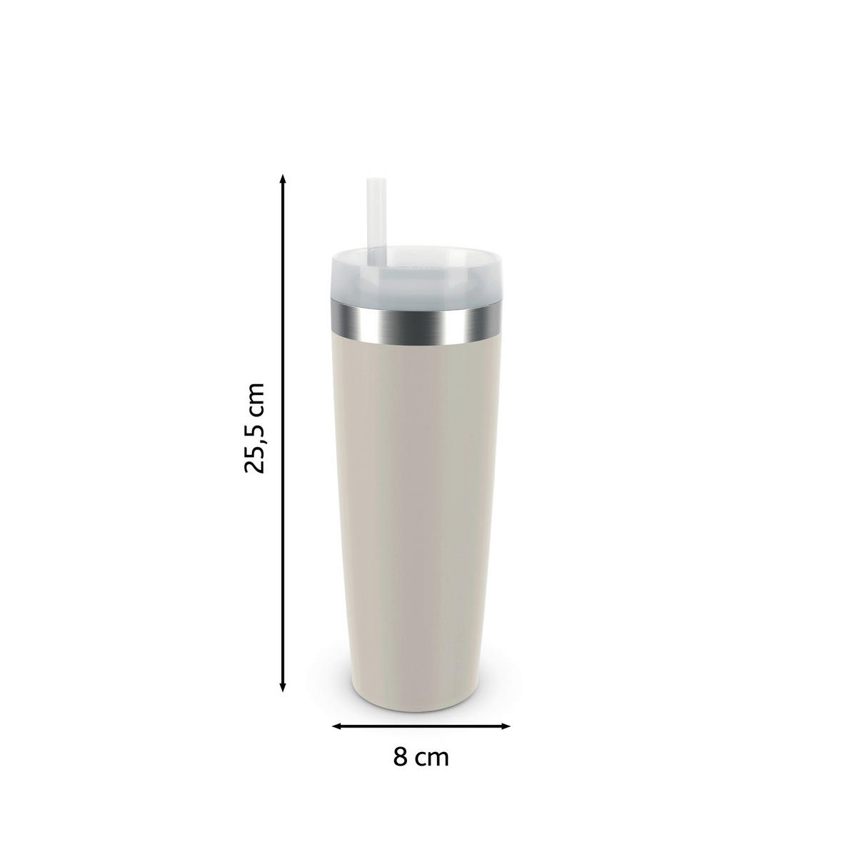 THERMOBECHER Cool 0,5L L  - Hellgrau, Basics, Metall (8/8/25,47cm) - Emsa